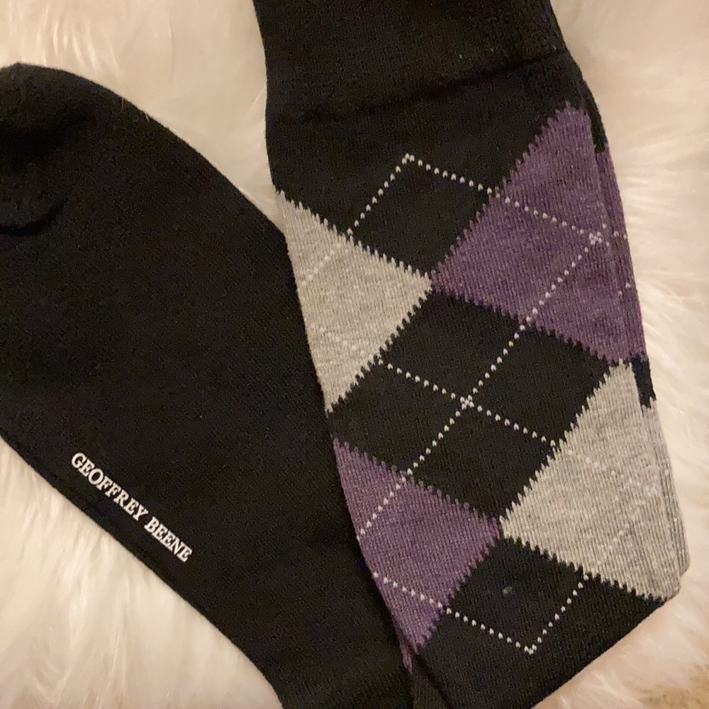 - Size 10-13 Purple Argyle Dress Socks
